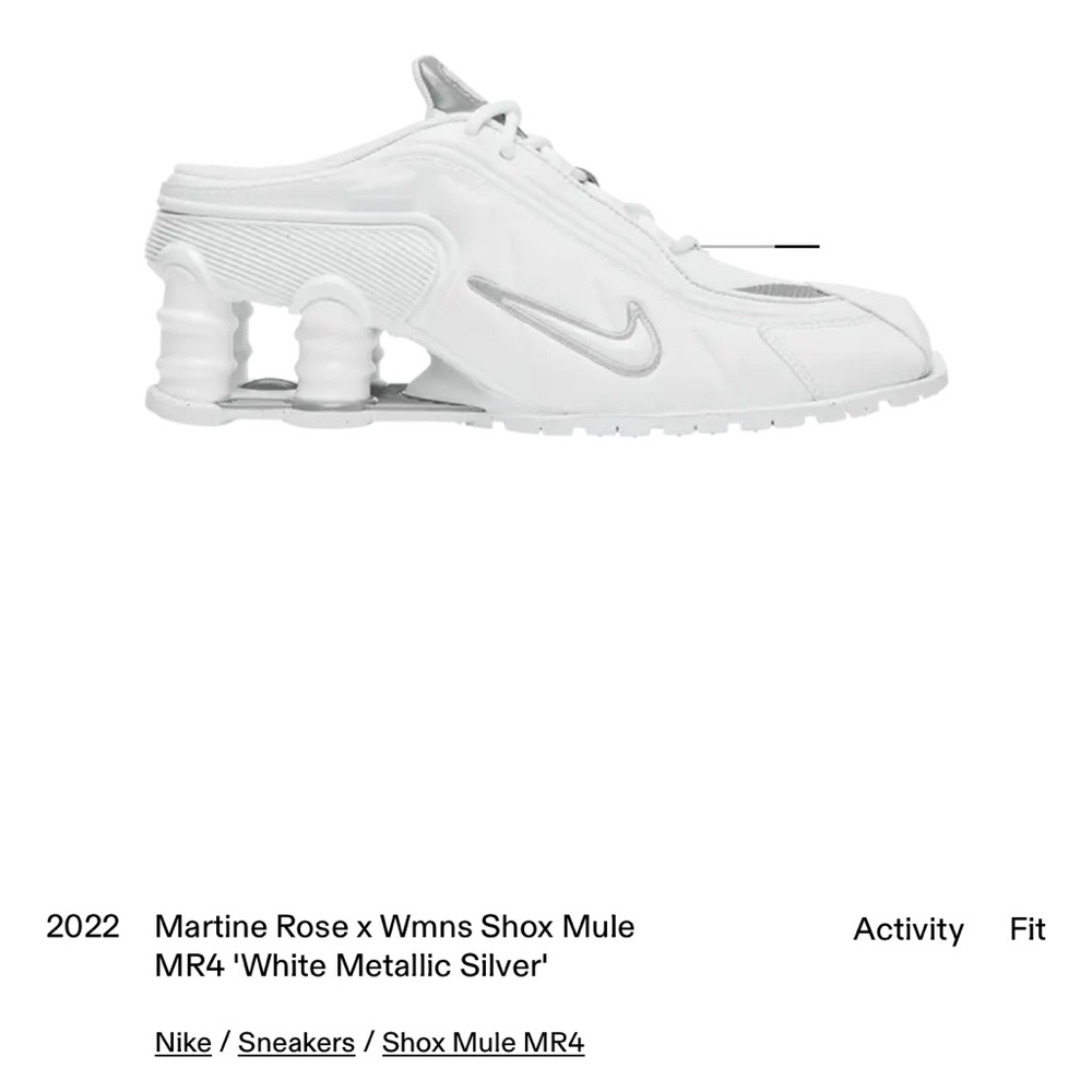 Nike Shox Mule MR4 in White Metallic Silver
